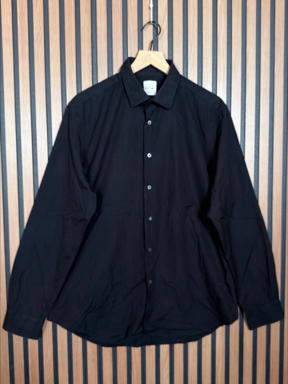 Paul Smith Shirt 17 Mens Black Long Sleeve Casual Button Up Collared